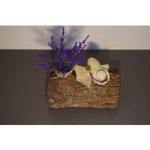Dekoracja rustykalna z lawendą – drewniana kompozycja handmade / boho
