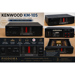 Kenwood KM-105 – końcówka mocy stereo Hi-Fi | Japońska klasyka z wskaźnikami LED