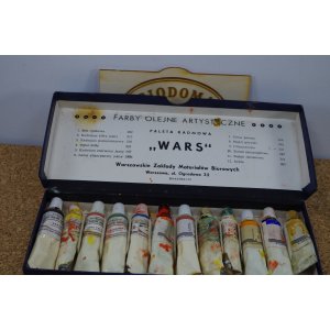 Farby olejne artystyczne WARS – komplet 12 kolorów, Paleta Kadmowa, PRL