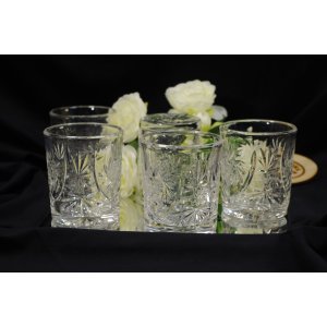 Komplet kryształowych szklanek do whisky – 5 sztuk, ręcznie szlifowany kryształ vintage