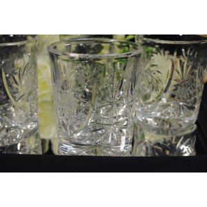 Komplet kryształowych szklanek do whisky – 5 sztuk, ręcznie szlifowany kryształ vintage