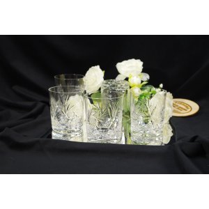Komplet kryształowych szklanek do whisky – 5 sztuk, cienkościenny ręcznie szlifowany kryształ