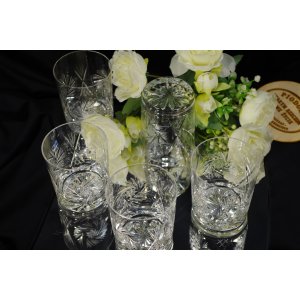 Komplet kryształowych szklanek do whisky – 5 sztuk, cienkościenny ręcznie szlifowany kryształ