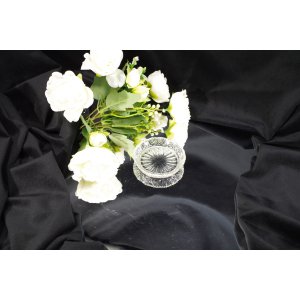 Szklana miseczka deserowa – szkło prasowane vintage, promienisty wzór