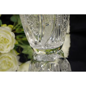 Wazon kryształowy – ręcznie szlifowany kryształ, wysoki wazon vintage