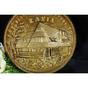 Ceramiczny talerz ścienny Śląski Park Kultury Łania PRL, 28 cm