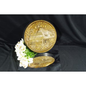 Ceramiczny talerz ścienny Śląski Park Kultury Łania PRL, 28 cm