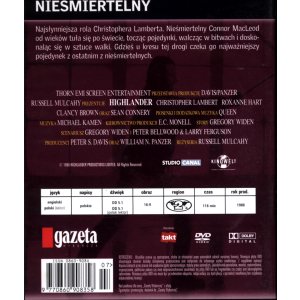 Nieśmiertelny DVD – Christopher Lambert, Sean Connery – Highlander
