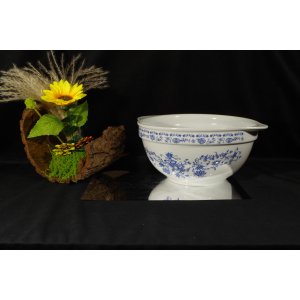 Porcelanowa misa z uchwytami Blue Onion Zwiebelmuster vintage