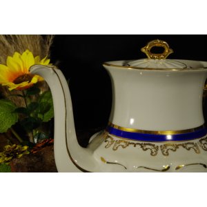 Dzbanek do kawy porcelana Karolina złocony vintage PRL