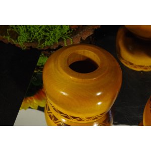 Drewniane oprawki koszyczki do szklanek – 5 szt. retro vintage