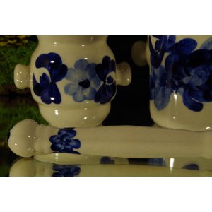 Ceramiczne pojemniki z tłuczkiem – SR Gliwice Warsztat 47 – 2 szt. PRL
