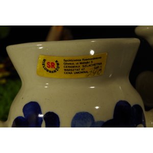 Ceramiczne pojemniki z tłuczkiem – SR Gliwice Warsztat 47 – 2 szt. PRL