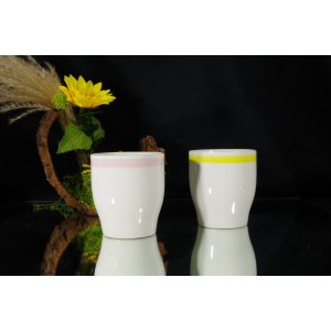 Chodzież – 2 porcelanowe kubeczki  – PRL, Made in Poland