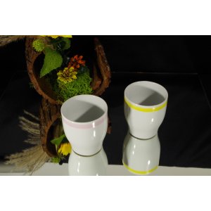 Chodzież – 2 porcelanowe kubeczki  – PRL, Made in Poland