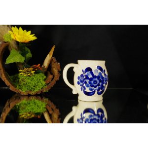 Kubek ceramiczny ręcznie malowany – Ceramika Szlachetna Gliwice, Warsztat 47, PRL