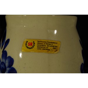 Kubek ceramiczny ręcznie malowany – Ceramika Szlachetna Gliwice, Warsztat 47, PRL