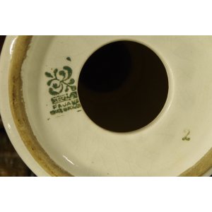 Włocławek.Świecznik ceramiczny ręcznie malowany – motyw kwiatowy, vintage